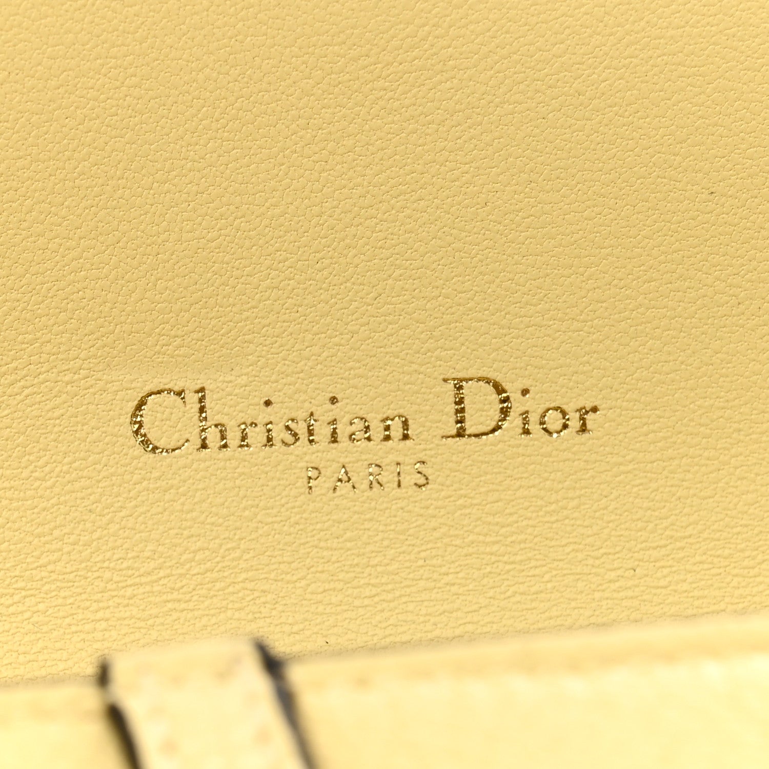 Christian Dior Goatskin Saddle Chain Wallet Pouch Soft Yellow 8 of 12