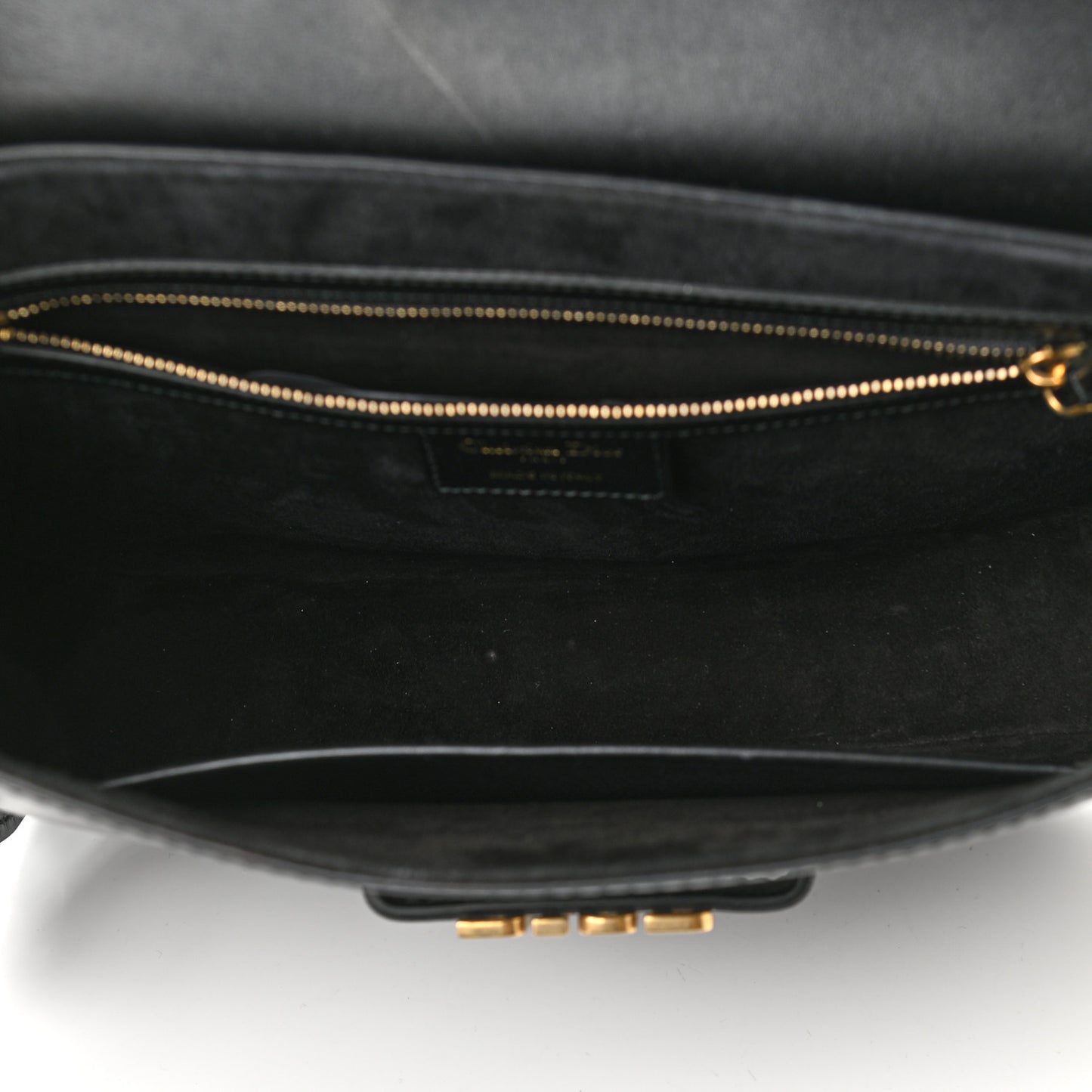 Calfskin D Fence Saddle Bag Black