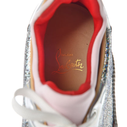 Christian Louboutin Metallic Calfskin Womens Aurelien Flat Sneakers 39.5 Silver Pink 9 of 11