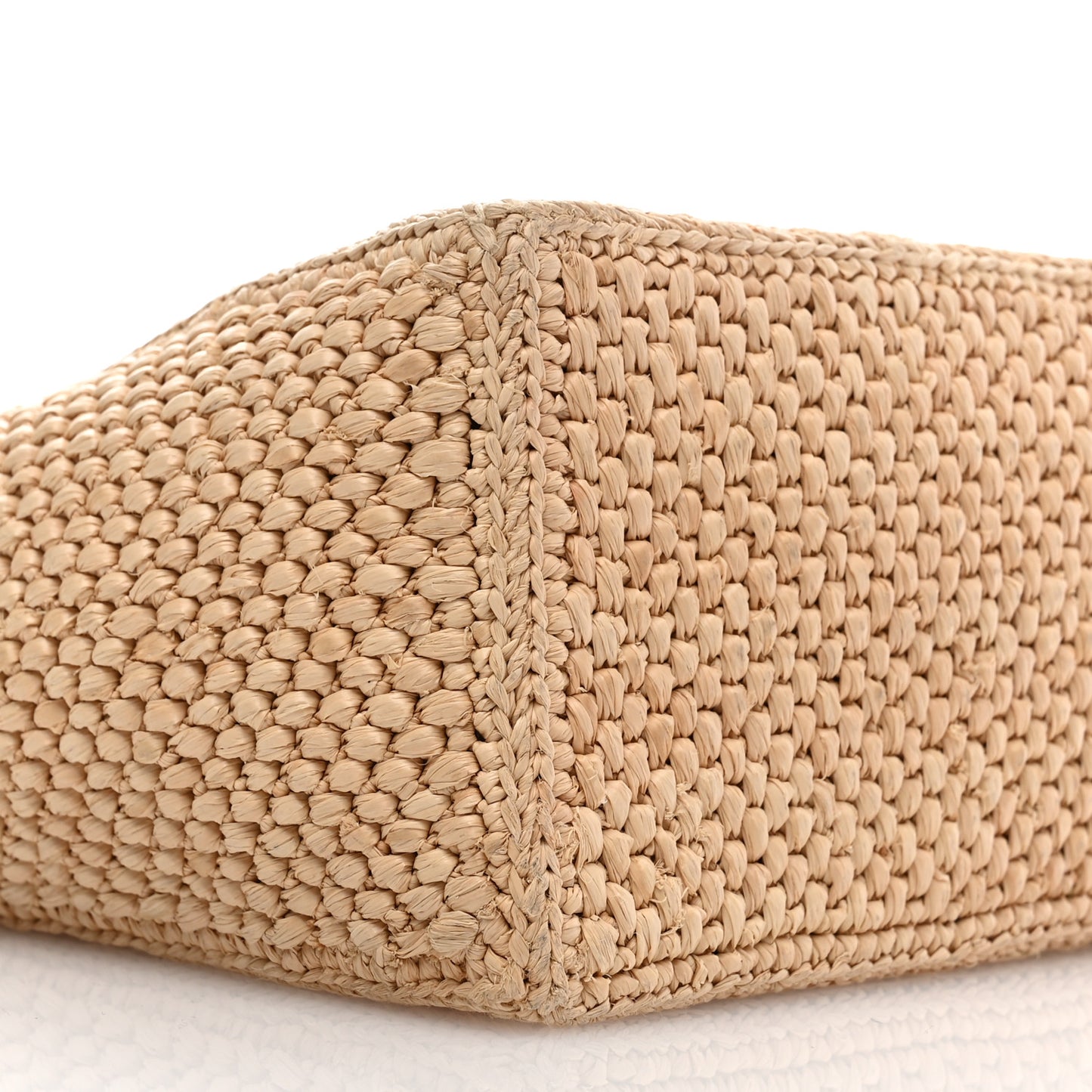 Raffia Small Paula's Ibiza Logo Tote Natural Tan