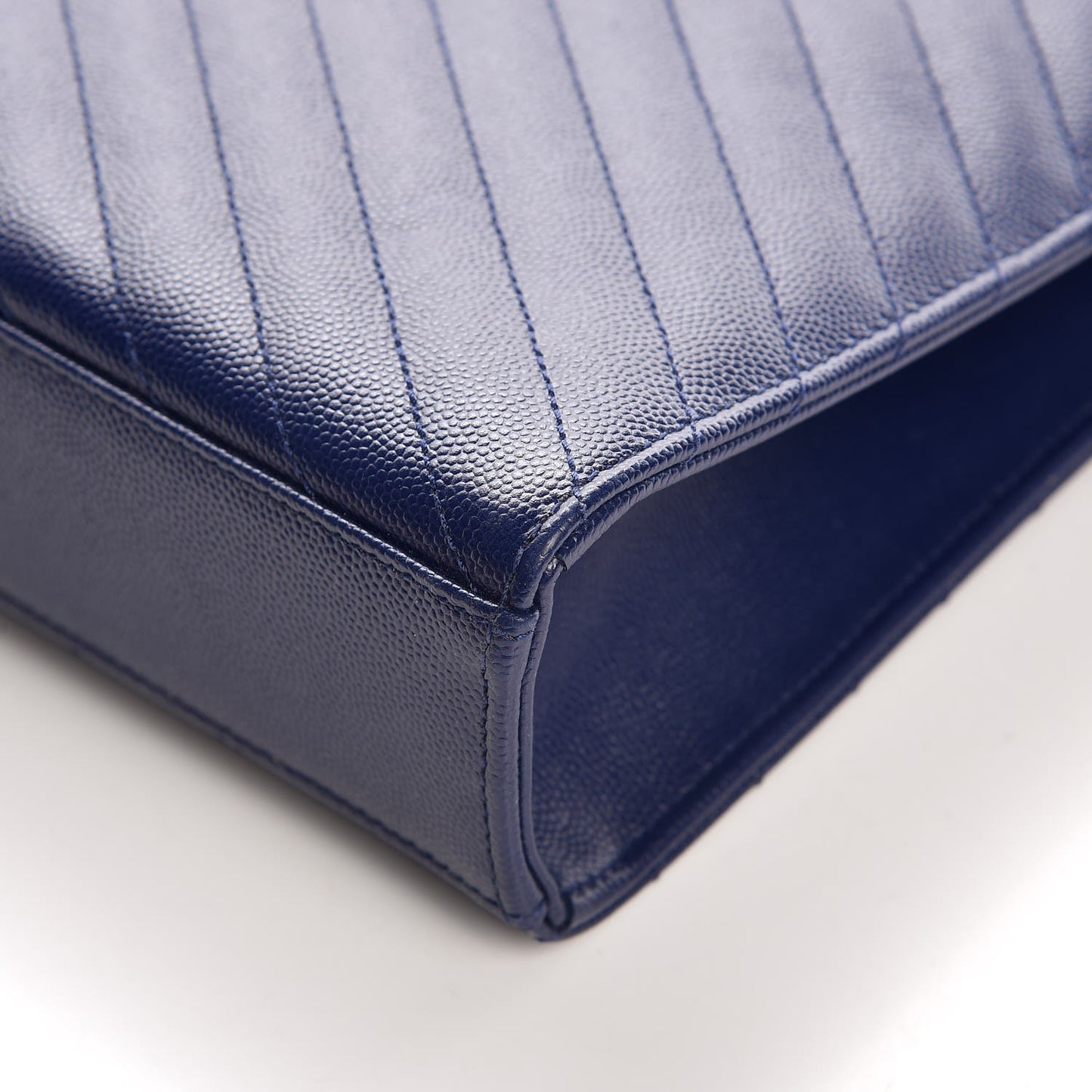 Grain De Poudre Matelasse Chevron Large Monogram Satchel Blue