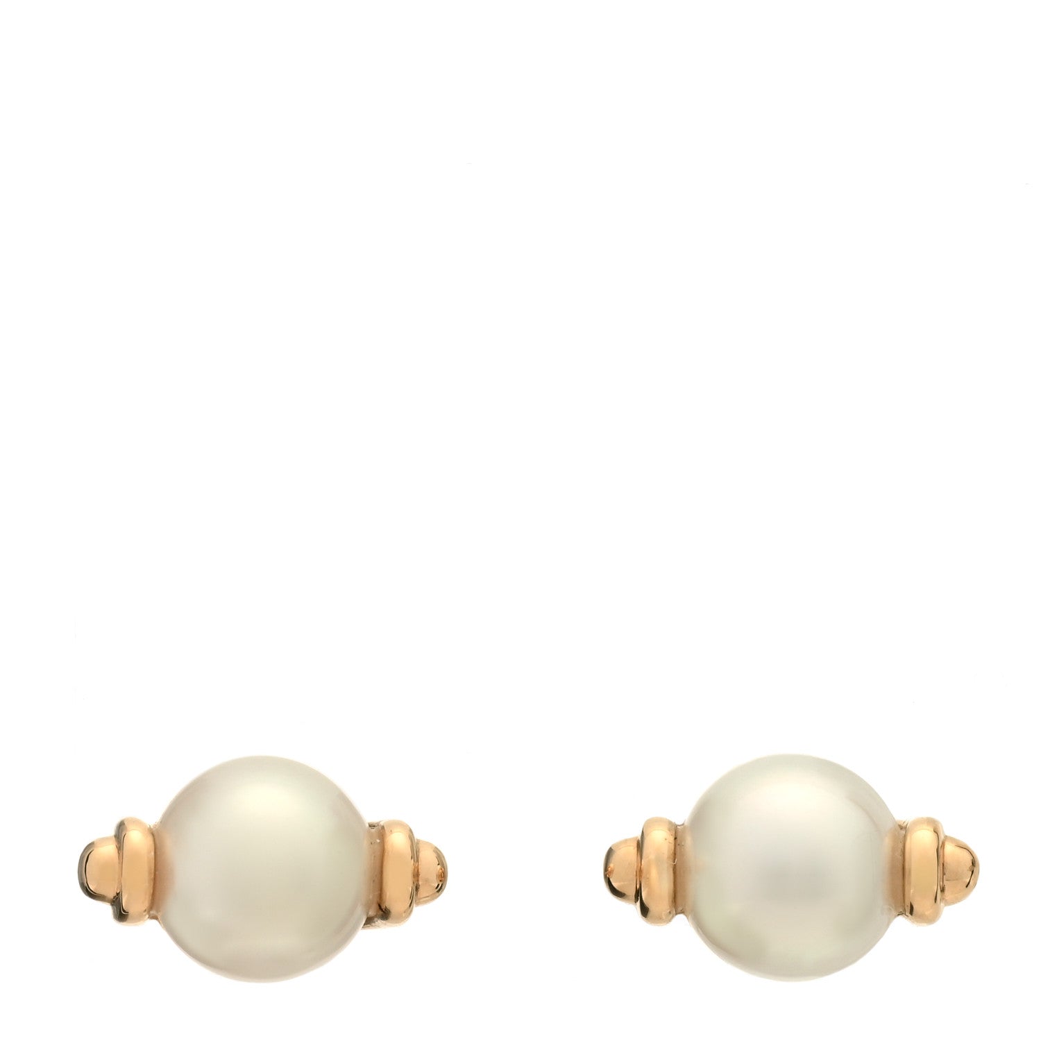 Hermes 18K Rose Gold Pearl PM Chandra Earrings 1 of 5