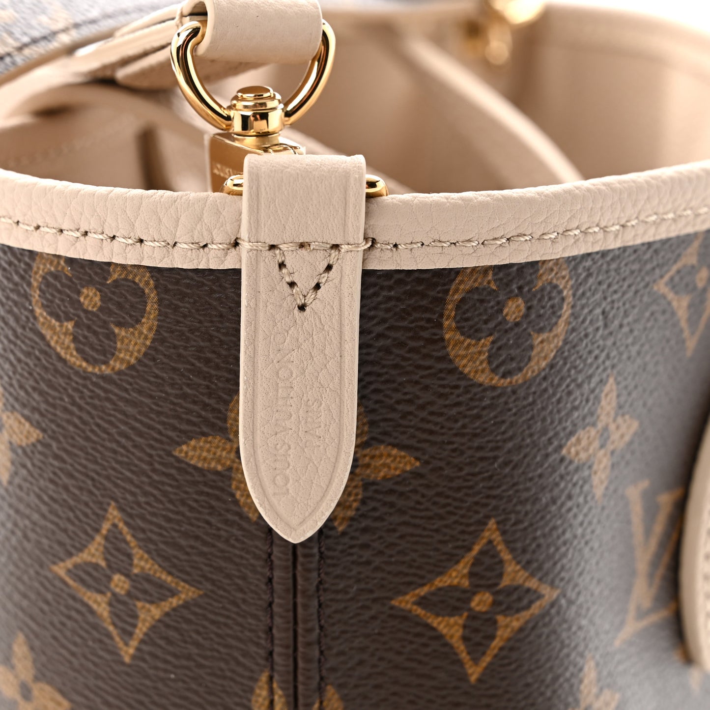Monogram Neverfull Inside Out Bandouliere BB Limestone