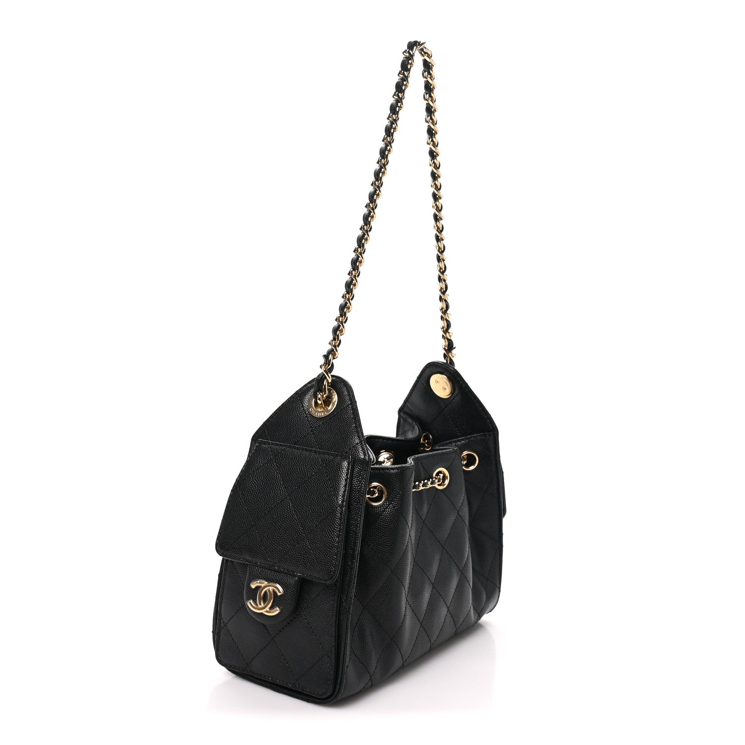 Chanel Caviar Quilted Mini Chanel 25 Handbag Black 2 of 10