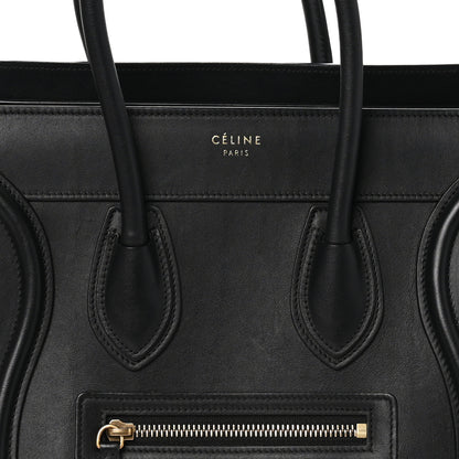Celine Smooth Calfskin Micro Luggage Black 7 of 9