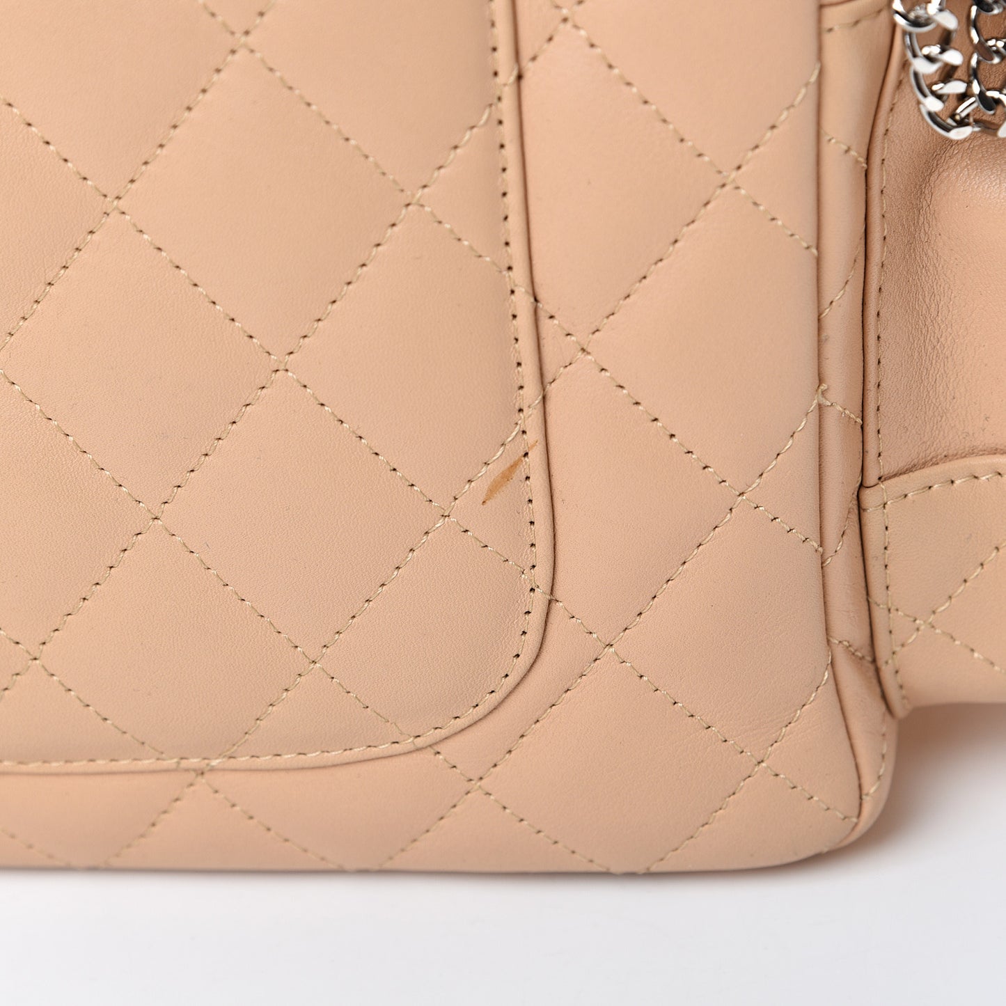 Calfskin Quilted Small Cambon Multipocket Reporter Beige