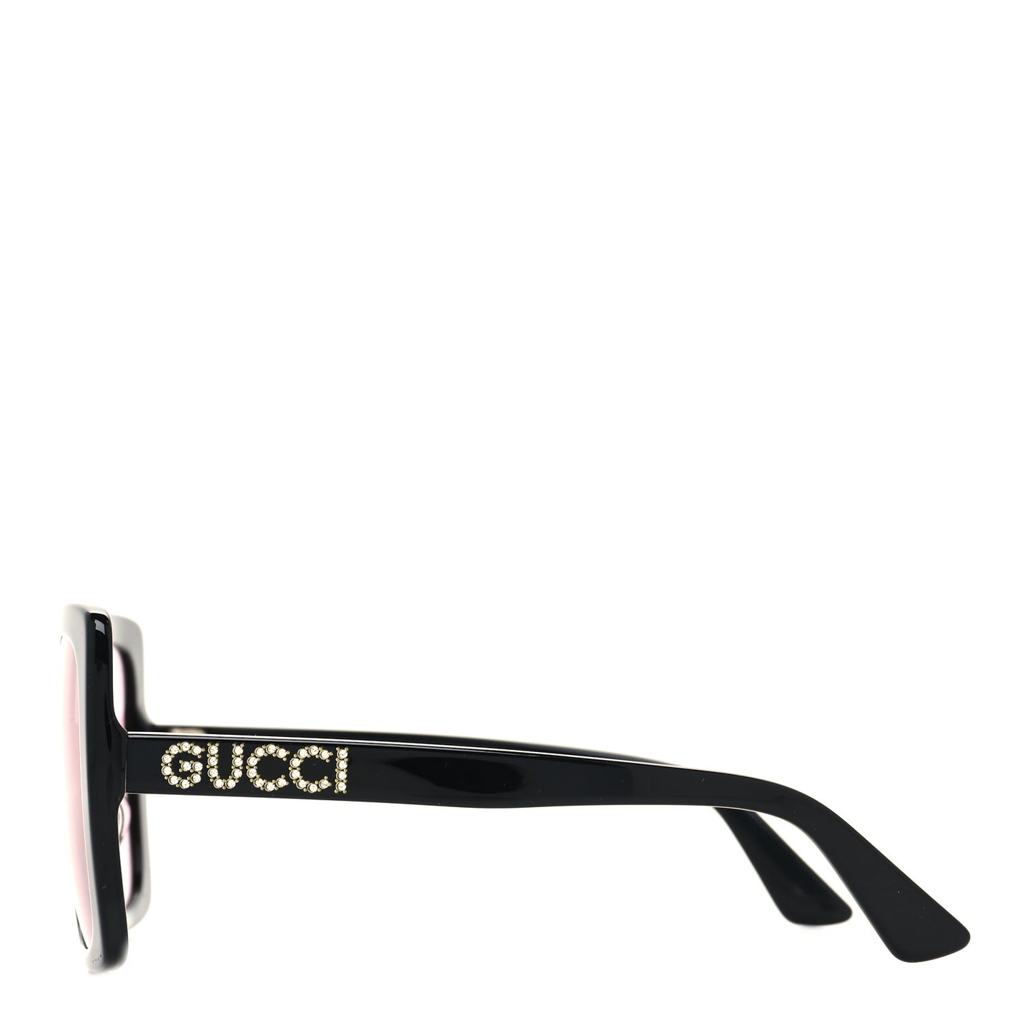 Crystal Square Frame GG Sunglasses GG0418S Black Pink
