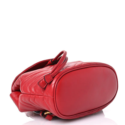 Gucci Calfskin Matelasse GG Marmont Flap Backpack Hibiscus Red 4 of 11