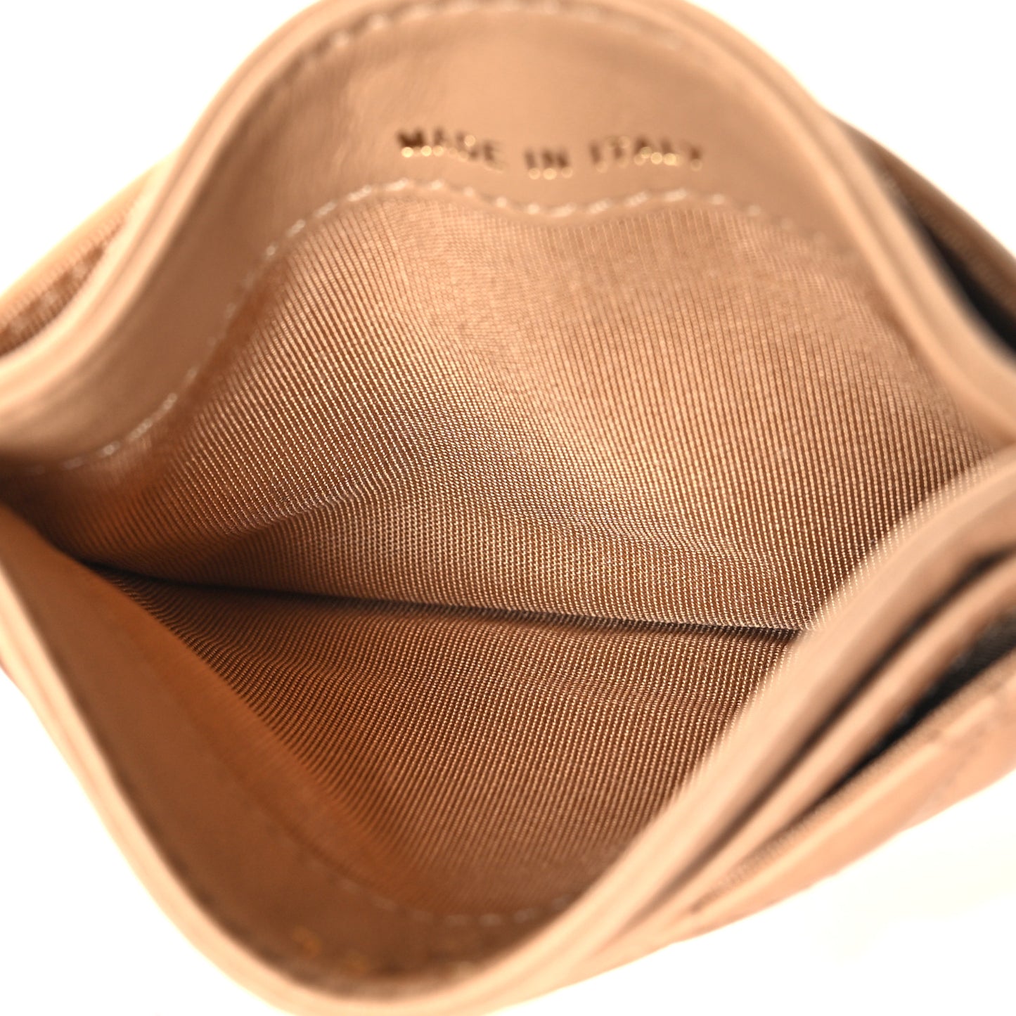 Lambskin Quilted Boy Card Holder Beige