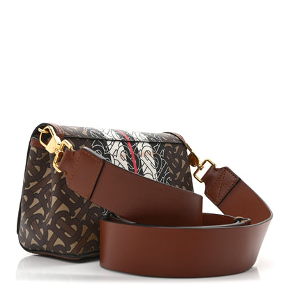 Burberry E-Canvas Monogram Stripe Hackberry Crossbody Bag Bridle Brown 3 of 12