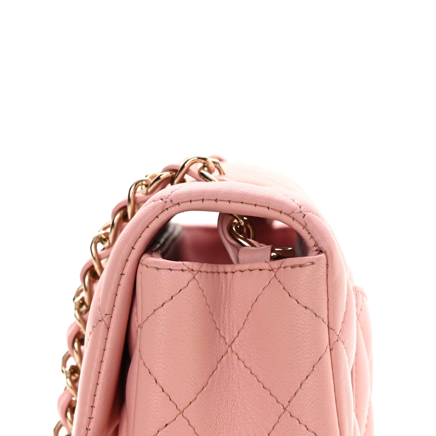 Chanel Lambskin Quilted Mini Rectangular Flap Pink 12 of 14