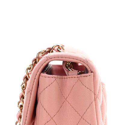 Chanel Lambskin Quilted Mini Rectangular Flap Pink 12 of 14