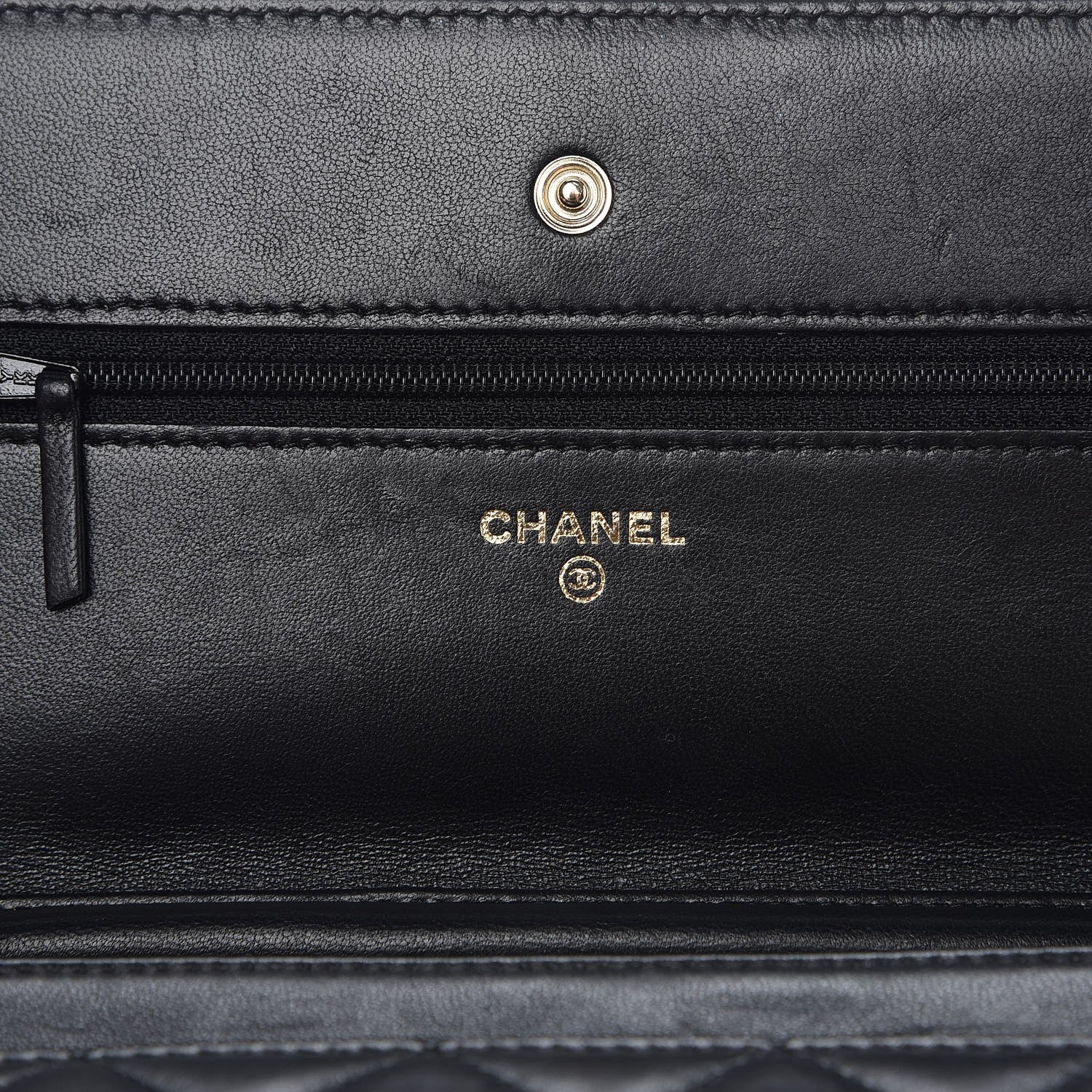 Chanel Lambskin Quilted Wallet On Chain WOC Black 7 of 10