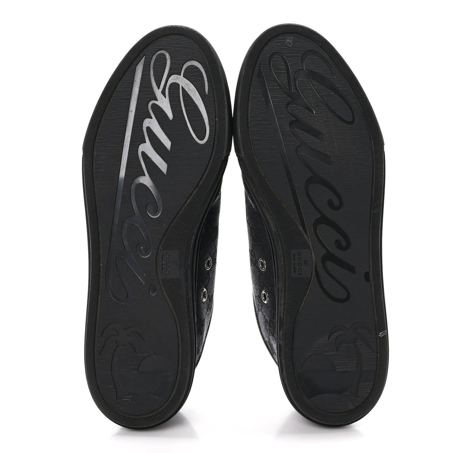 GG Monogram Calfskin Womens Low Top Sneakers 39 Piombo Black