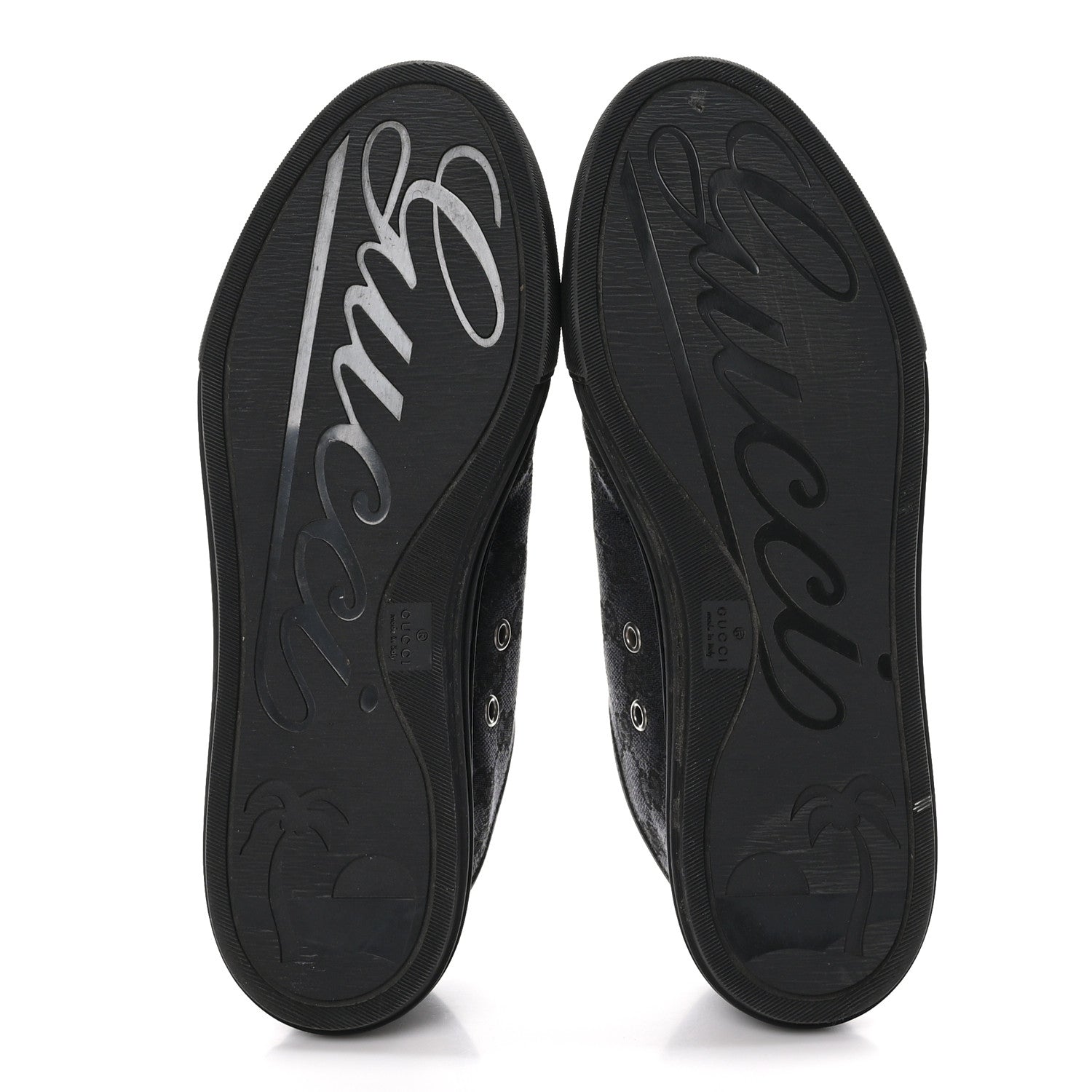 Gucci GG Monogram Calfskin Womens Low Top Sneakers 39 Piombo Black 5 of 9