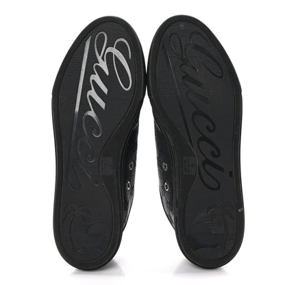 Gucci GG Monogram Calfskin Womens Low Top Sneakers 39 Piombo Black 5 of 9
