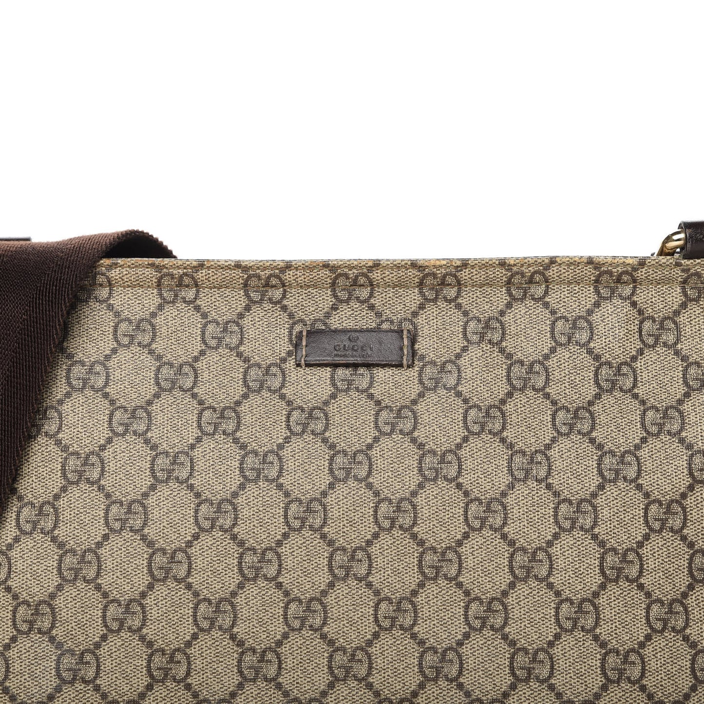 GG Supreme Monogram Medium Flat Messenger Bag Dark Brown