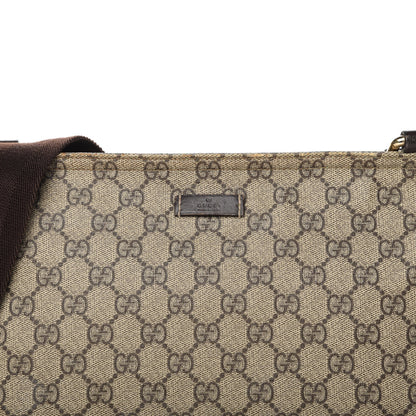 Gucci GG Supreme Monogram Medium Flat Messenger Bag Dark Brown 8 of 10