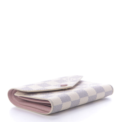 Louis Vuitton Damier Azur Victorine Wallet Rose Ballerine 4 of 9