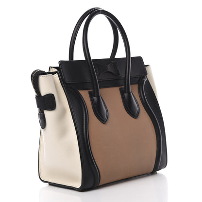 Celine Elephant Calfskin Micro Tri-Color Luggage Black 3 of 12