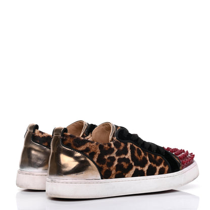Christian Louboutin Pony Hair Spikes Orlato Flat Sneakers 38.5 Leopard 4 of 26
