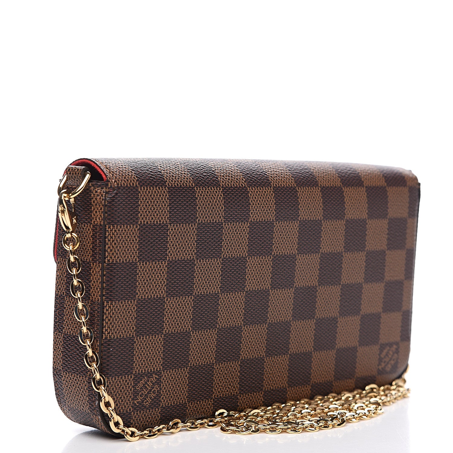 Louis Vuitton Damier Ebene Pochette Felicie Chain Wallet 2 of 11