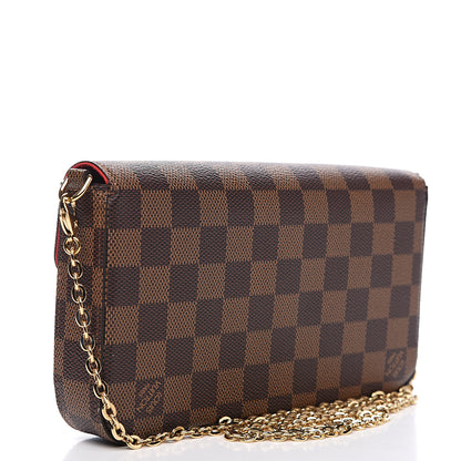 Louis Vuitton Damier Ebene Pochette Felicie Chain Wallet 2 of 11