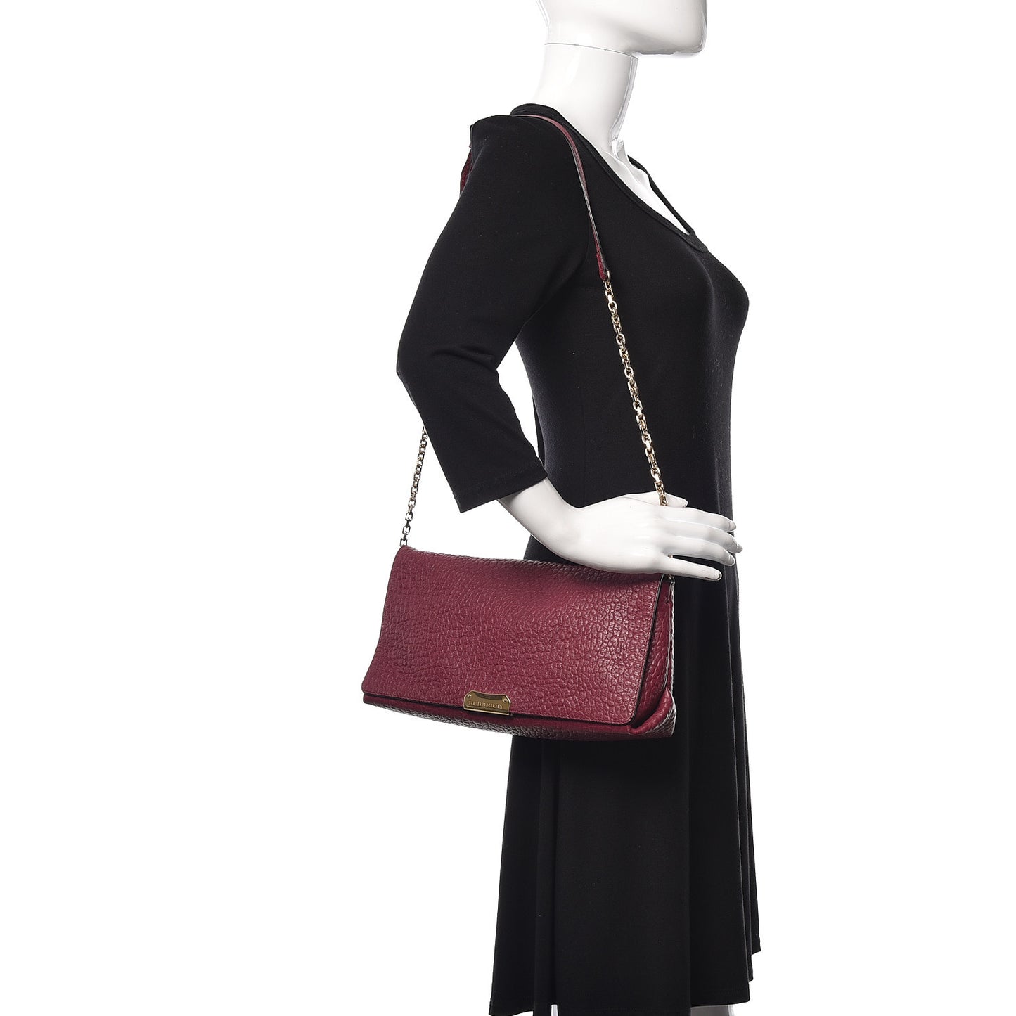 Signature Grain Medium Mildenhall Crossbody Bag Dark Plum