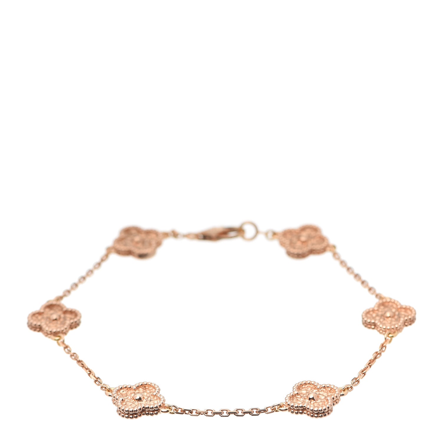 Van Cleef & Arpels 18K Rose Gold 6 Motifs Sweet Alhambra Bracelet 1 of 8