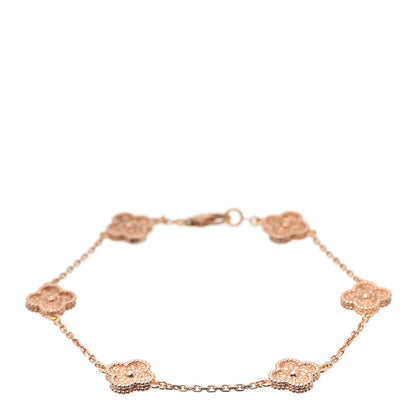 Van Cleef & Arpels 18K Rose Gold 6 Motifs Sweet Alhambra Bracelet 1 of 8
