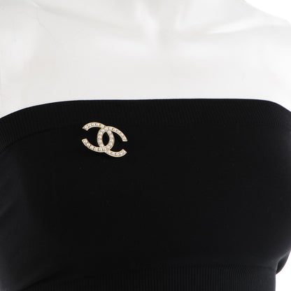 Chanel Pearl CC Brooch Pin Gold 2 of 4