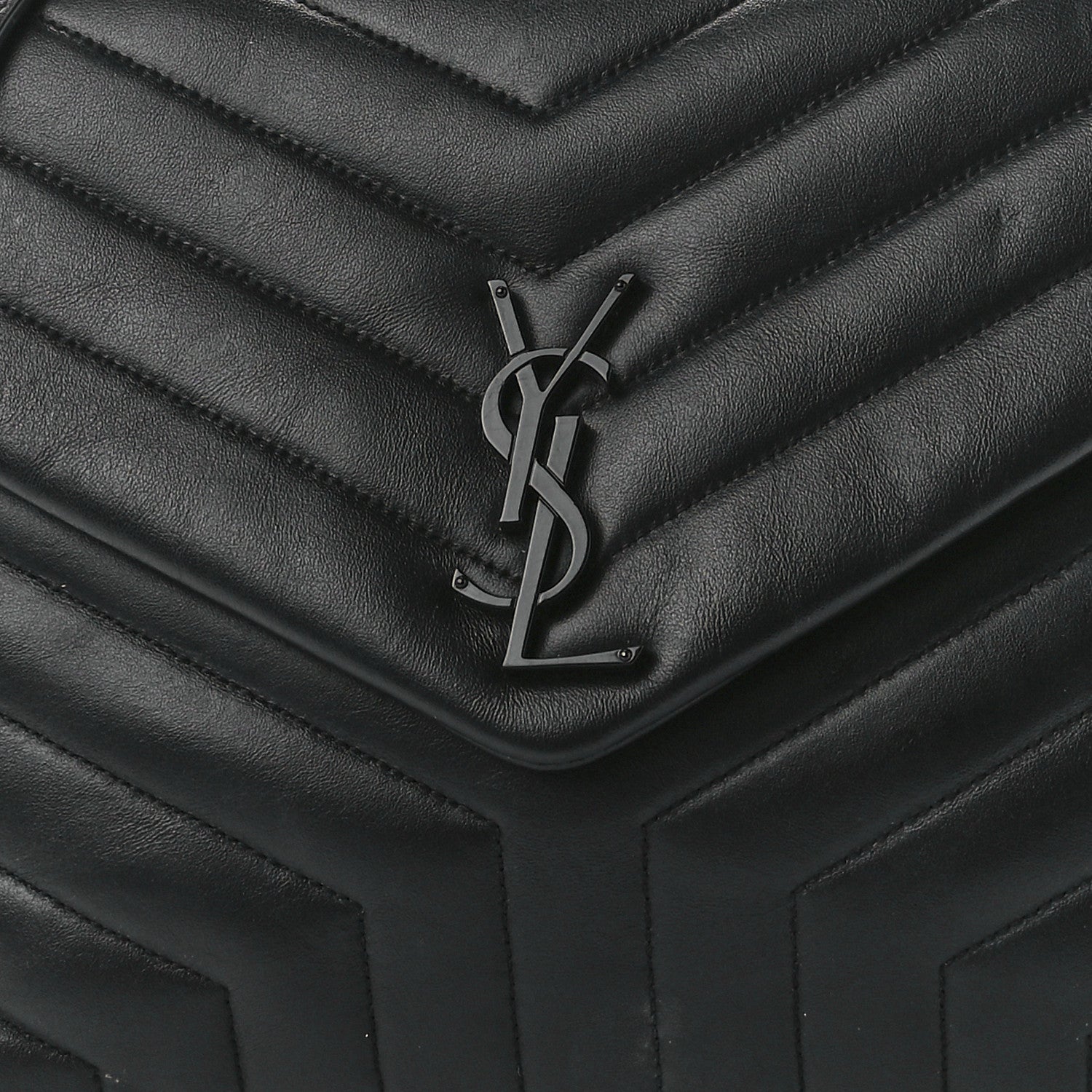 Saint Laurent Calfskin Y Quilted Monogram Monochrome Medium Loulou Chain Satchel Black 8 of 11