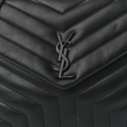 Saint Laurent Calfskin Y Quilted Monogram Monochrome Medium Loulou Chain Satchel Black 8 of 11