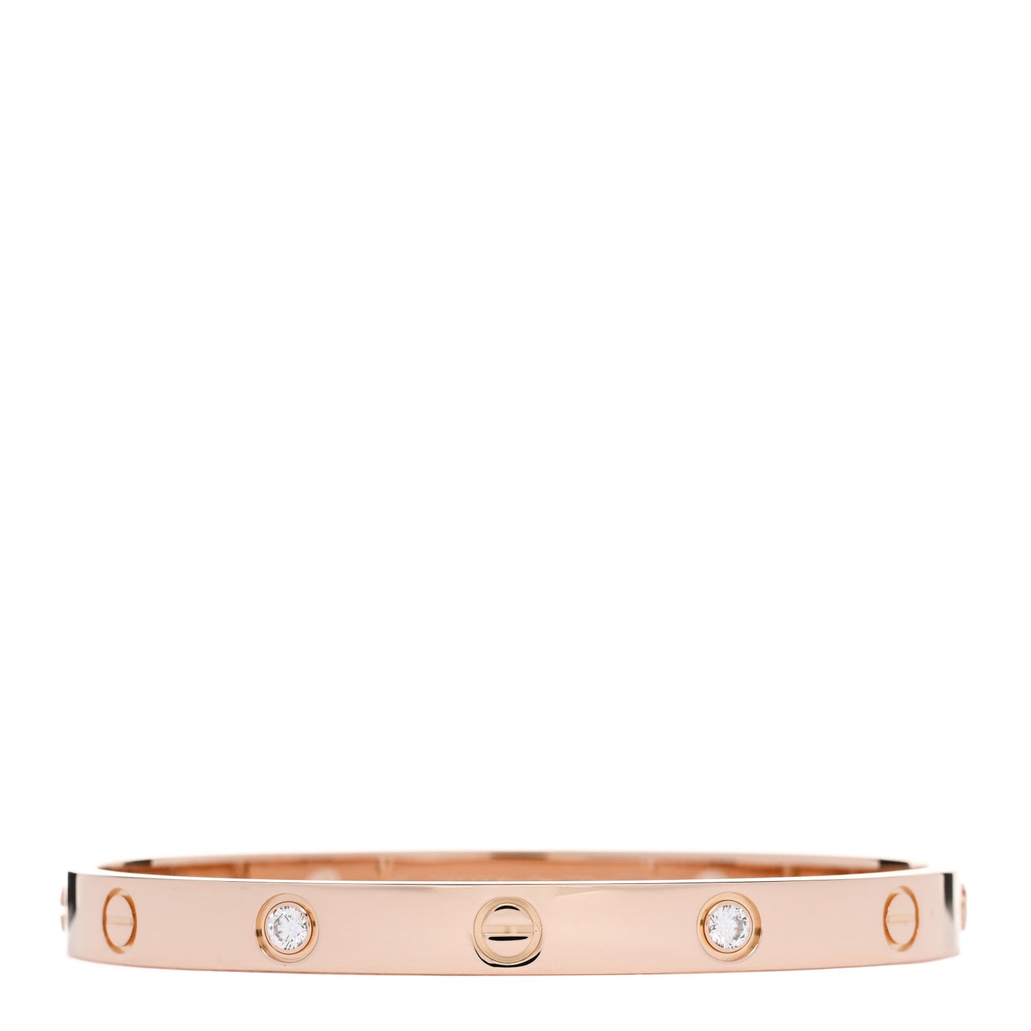 18K Pink Gold 4 Diamond LOVE Bracelet 17
