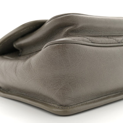 Saint Laurent Crinkled Calfskin Matelasse Monogram Baby Niki Chain Satchel Grey Kaki 9 of 10