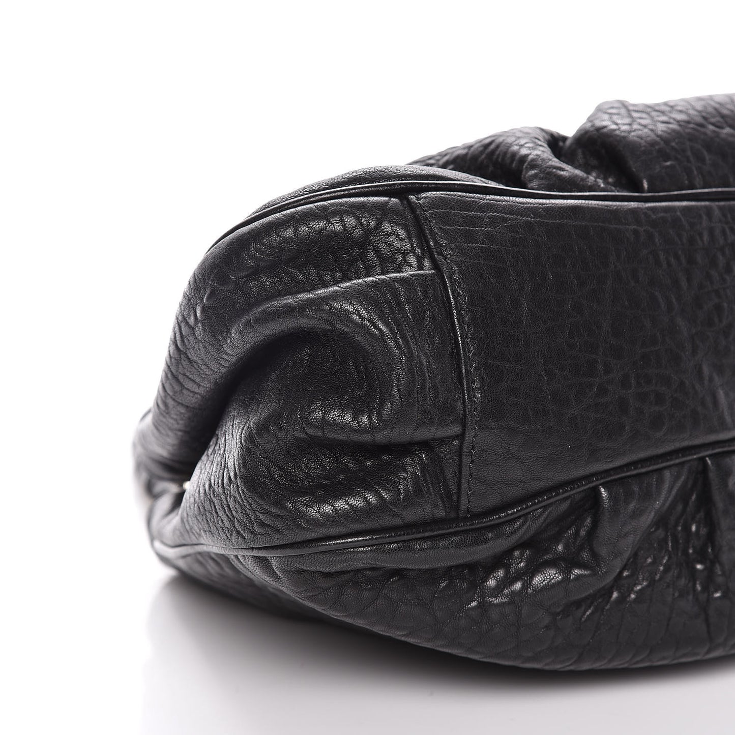 Crinkled Lambskin Small Mia Tote Black