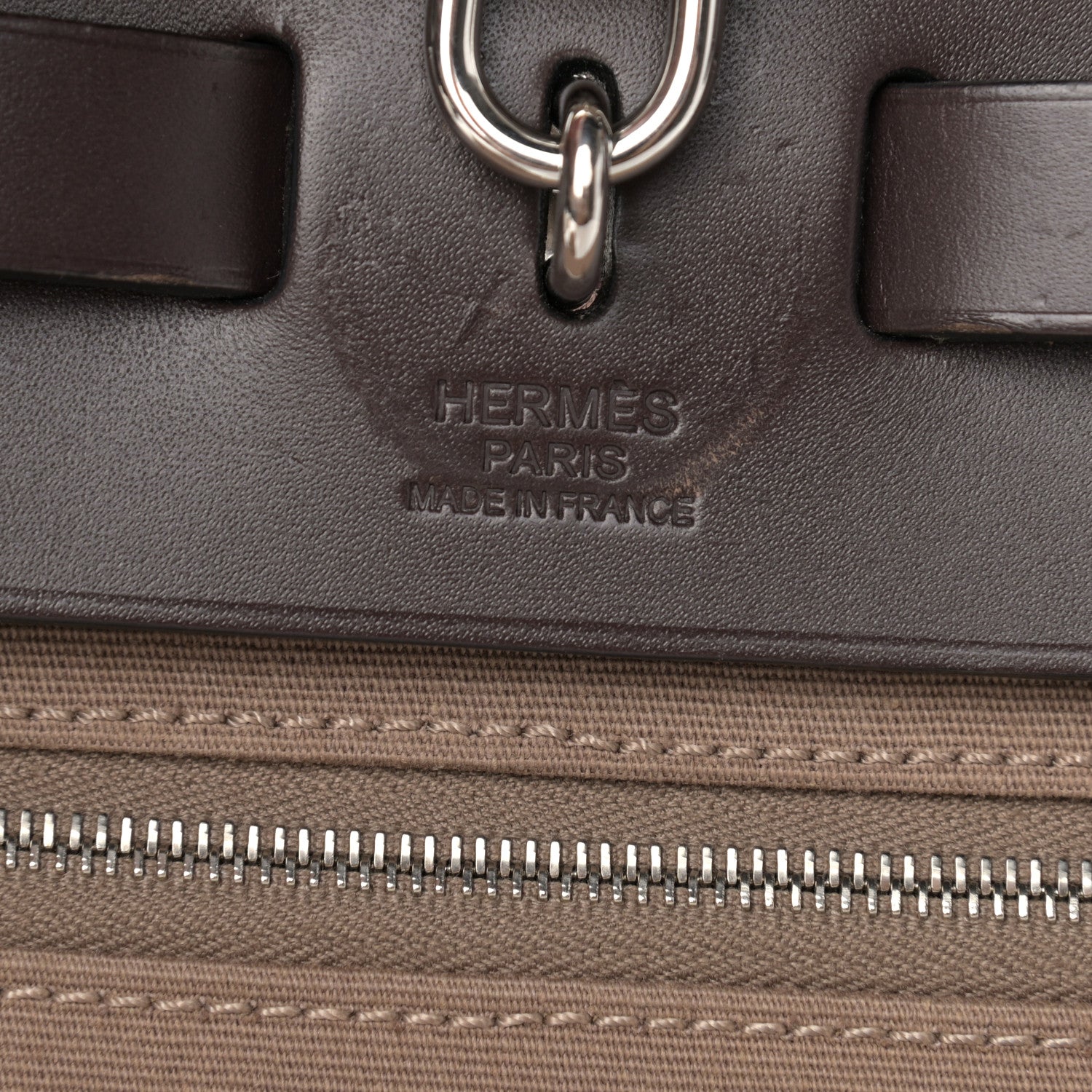 Hermes Vache Hunter Toile Herbag Zip 31 PM Etoupe Ebene 7 of 12