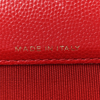 Chanel Caviar Quilted Flap Card Holder Wallet Red 7 of 8