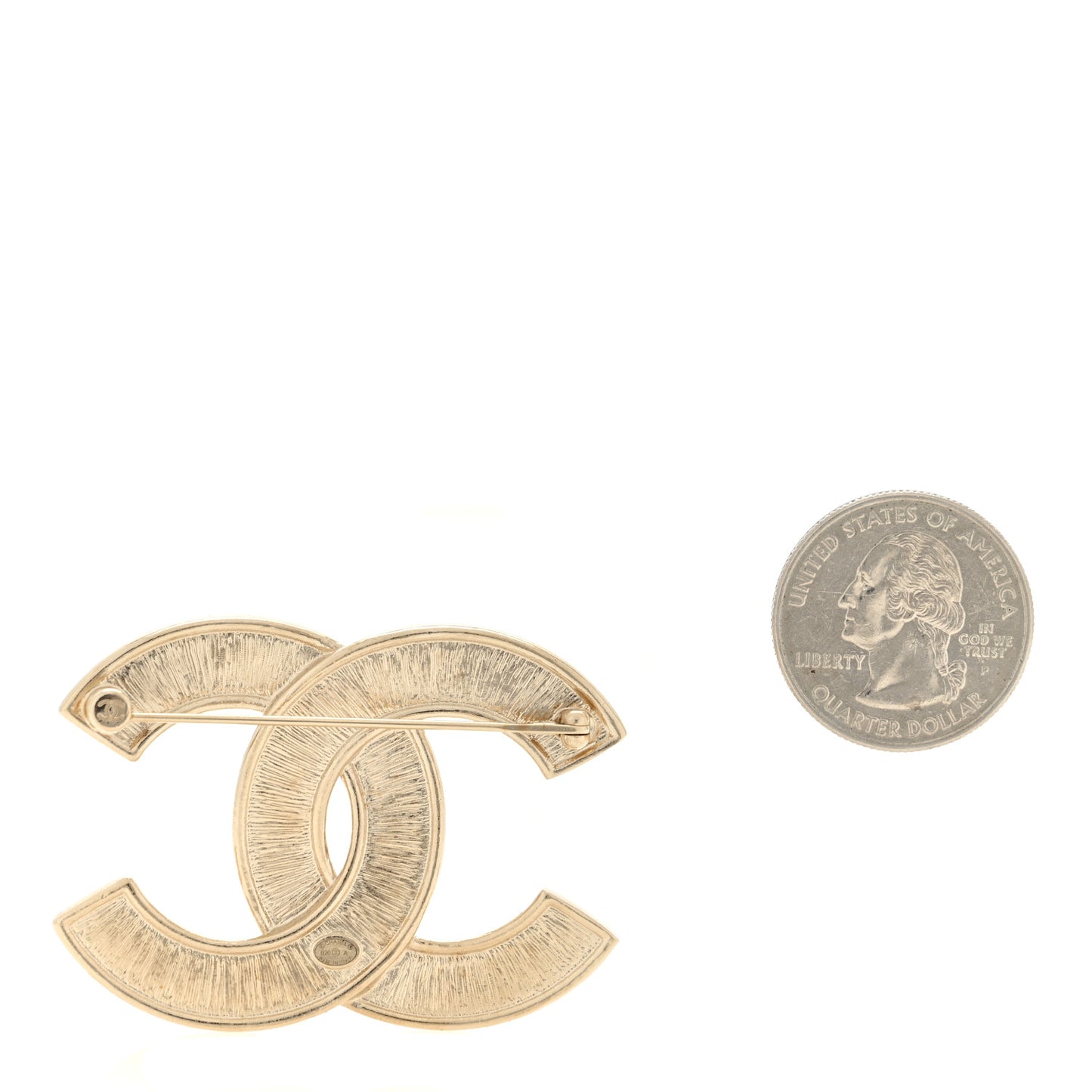 Pearl Crystal Queen of France CC Brooch Gold