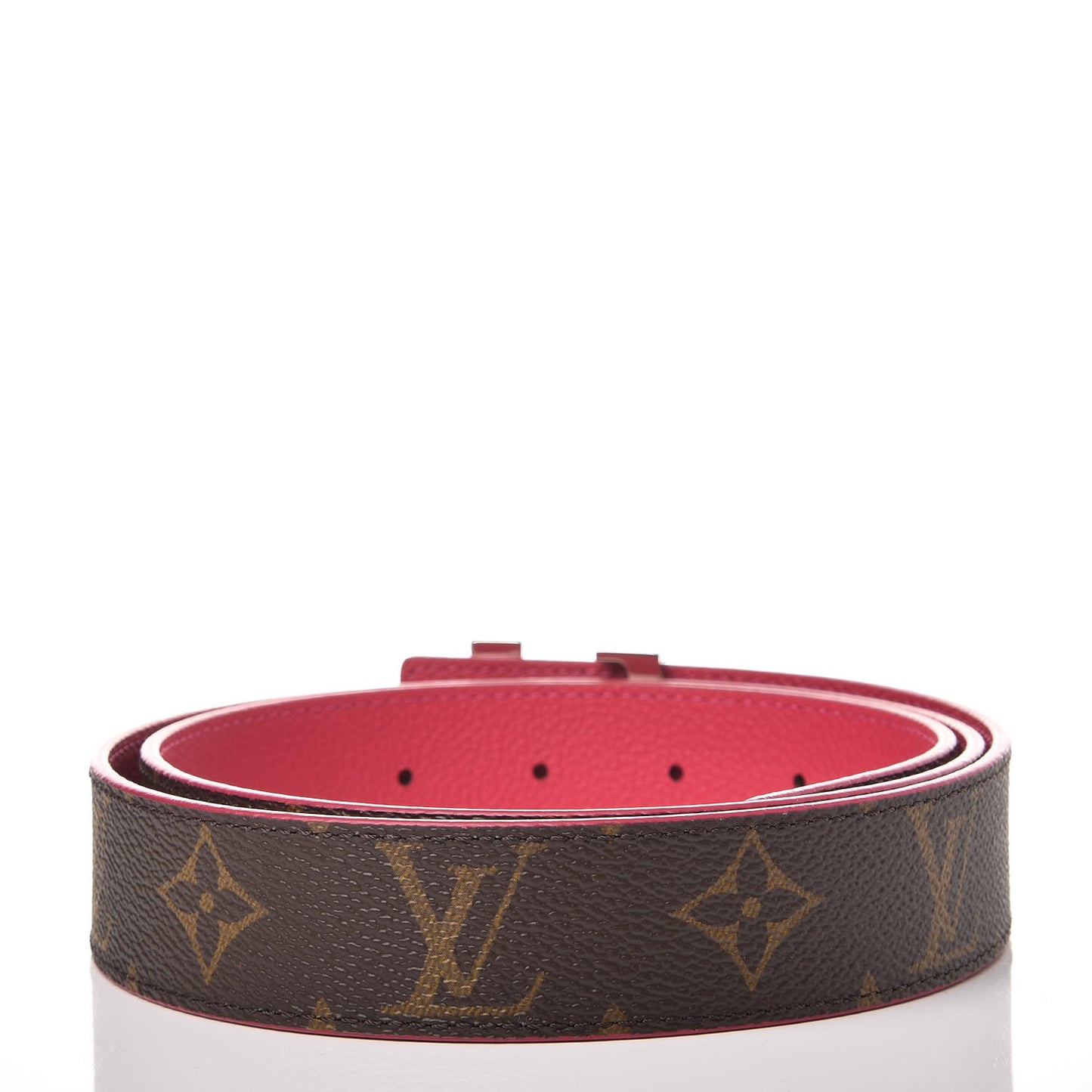 Monogram Calfskin 30mm LV Initiales Reversible Belt 90 36 Fuchsia