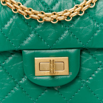 Chanel Aged Calfskin Quilted 2.55 Reissue Mini Flap Green 8 of 11