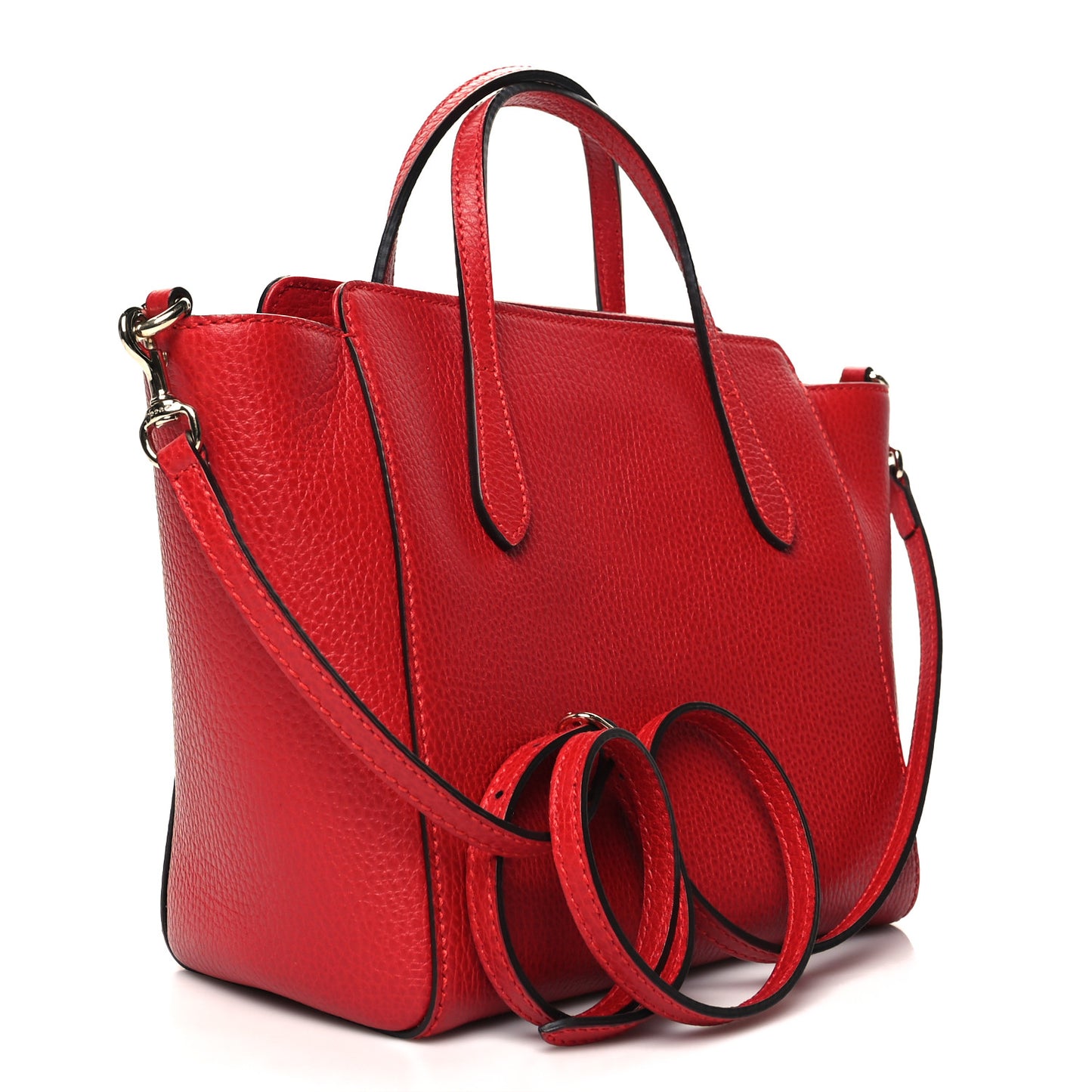 Dollar Calfskin Mini Swing Top Handle Bag Tabasco