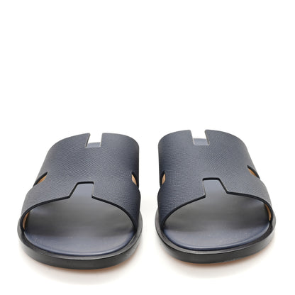 Hermes Epsom Mens Izmir Sandals 45.5 Marine 3 of 10