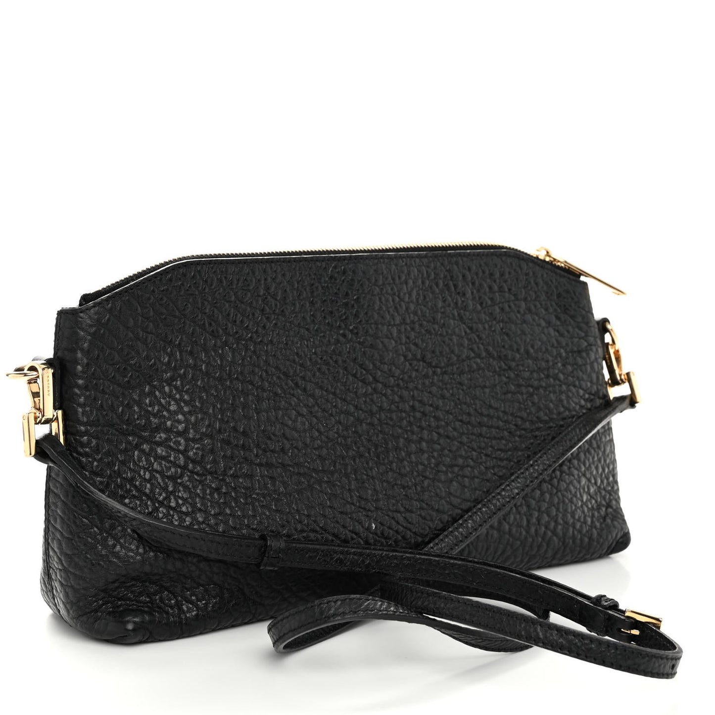 Signature Grain Calfskin Small Chichester Crossbody Clutch Bag Black