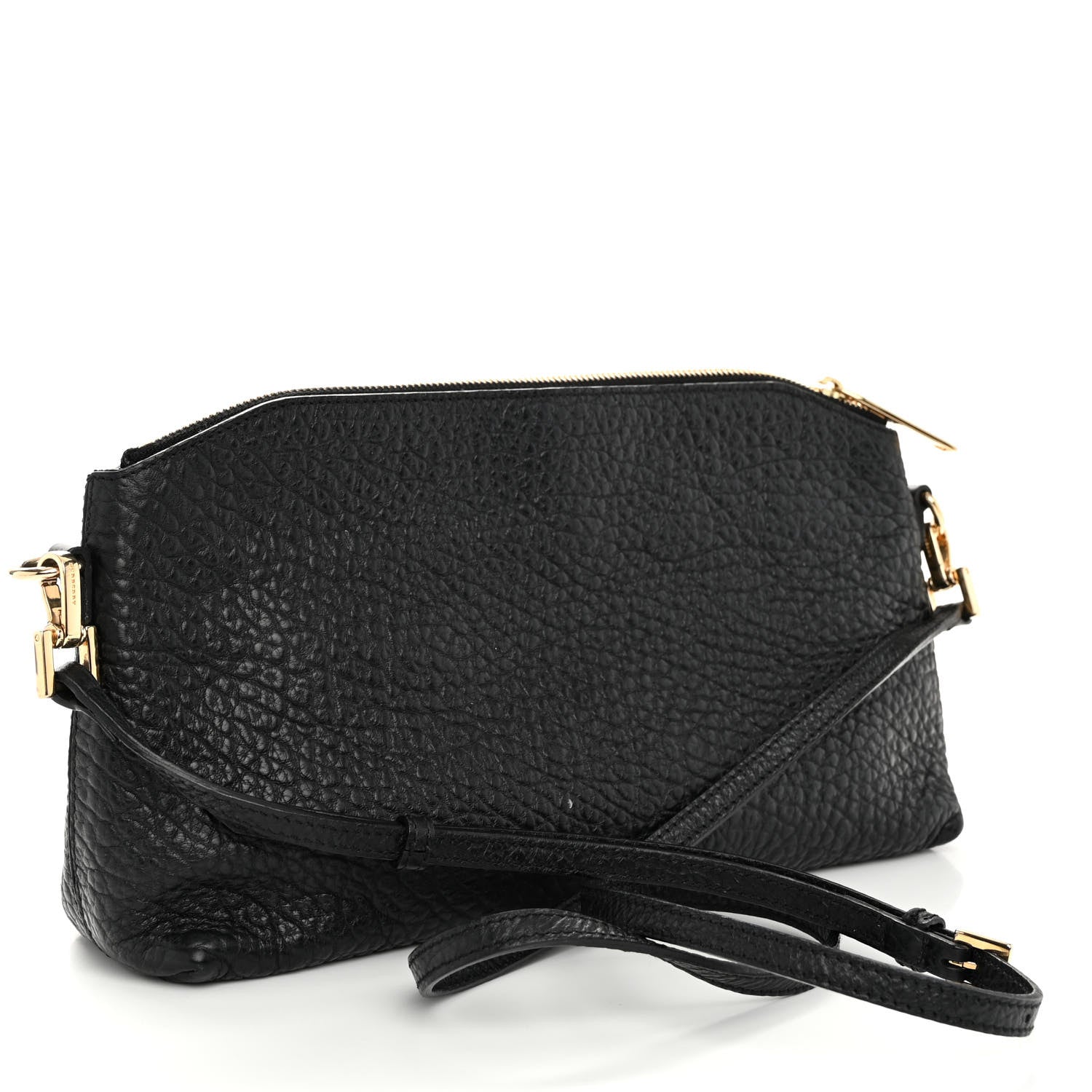 Burberry Signature Grain Calfskin Small Chichester Crossbody Clutch Bag Black 3 of 9
