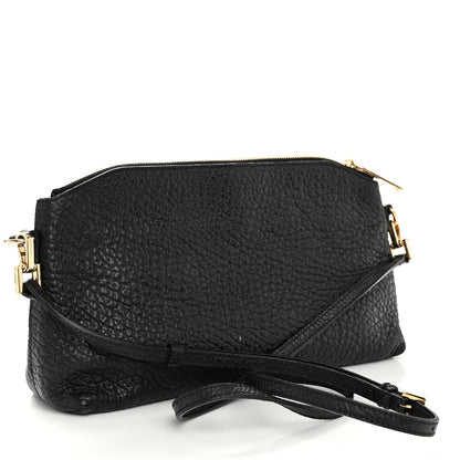 Burberry Signature Grain Calfskin Small Chichester Crossbody Clutch Bag Black 3 of 9