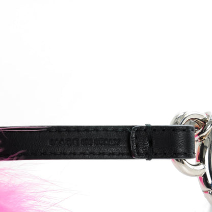 Fendi Fox Fur Shearling Crystal Tria Monster Bag Bug Charm Bubblegum 3 of 5