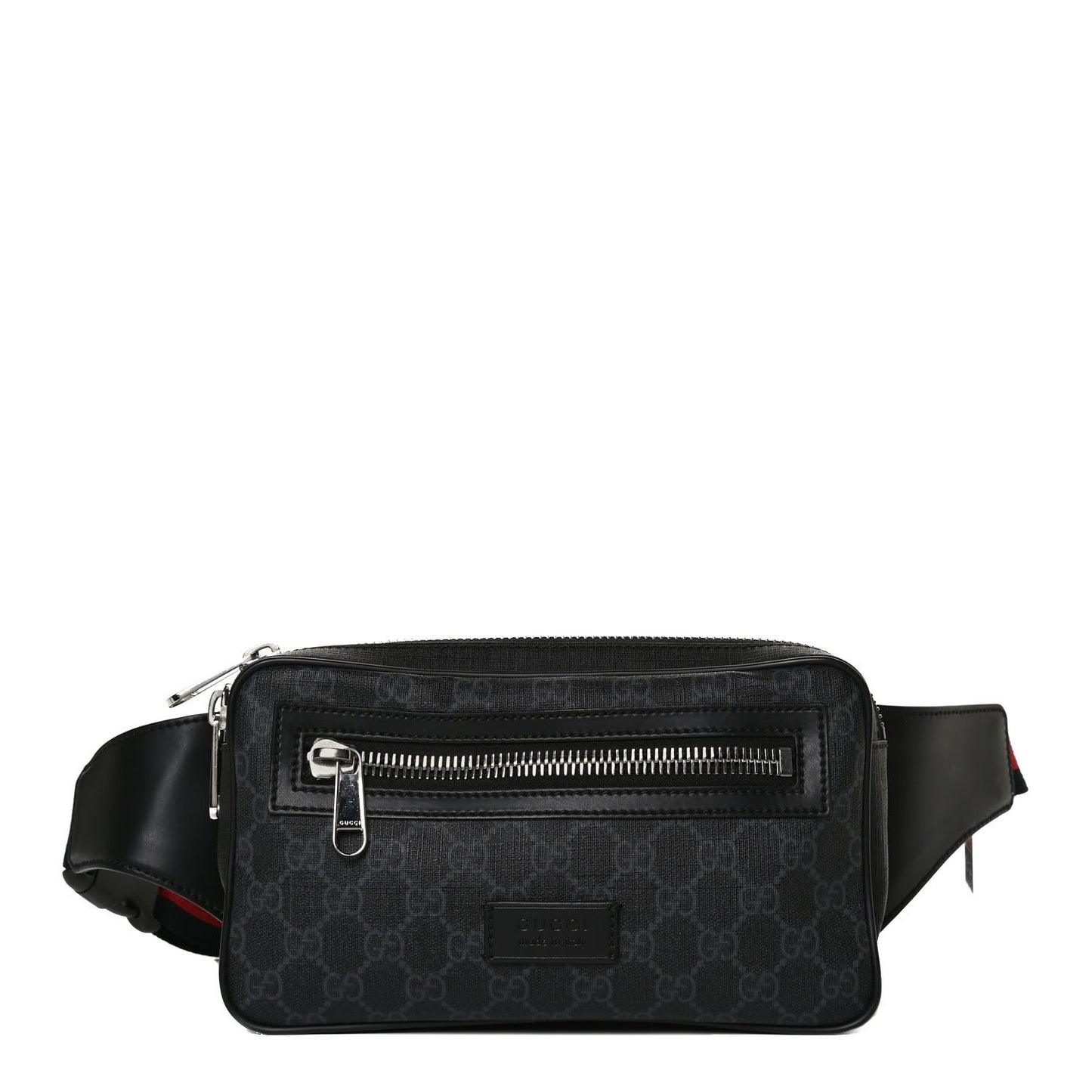 Soft GG Supreme Monogram Web Belt Bag Black Grey