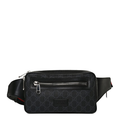 Gucci Soft GG Supreme Monogram Web Belt Bag Black Grey 1 of 35