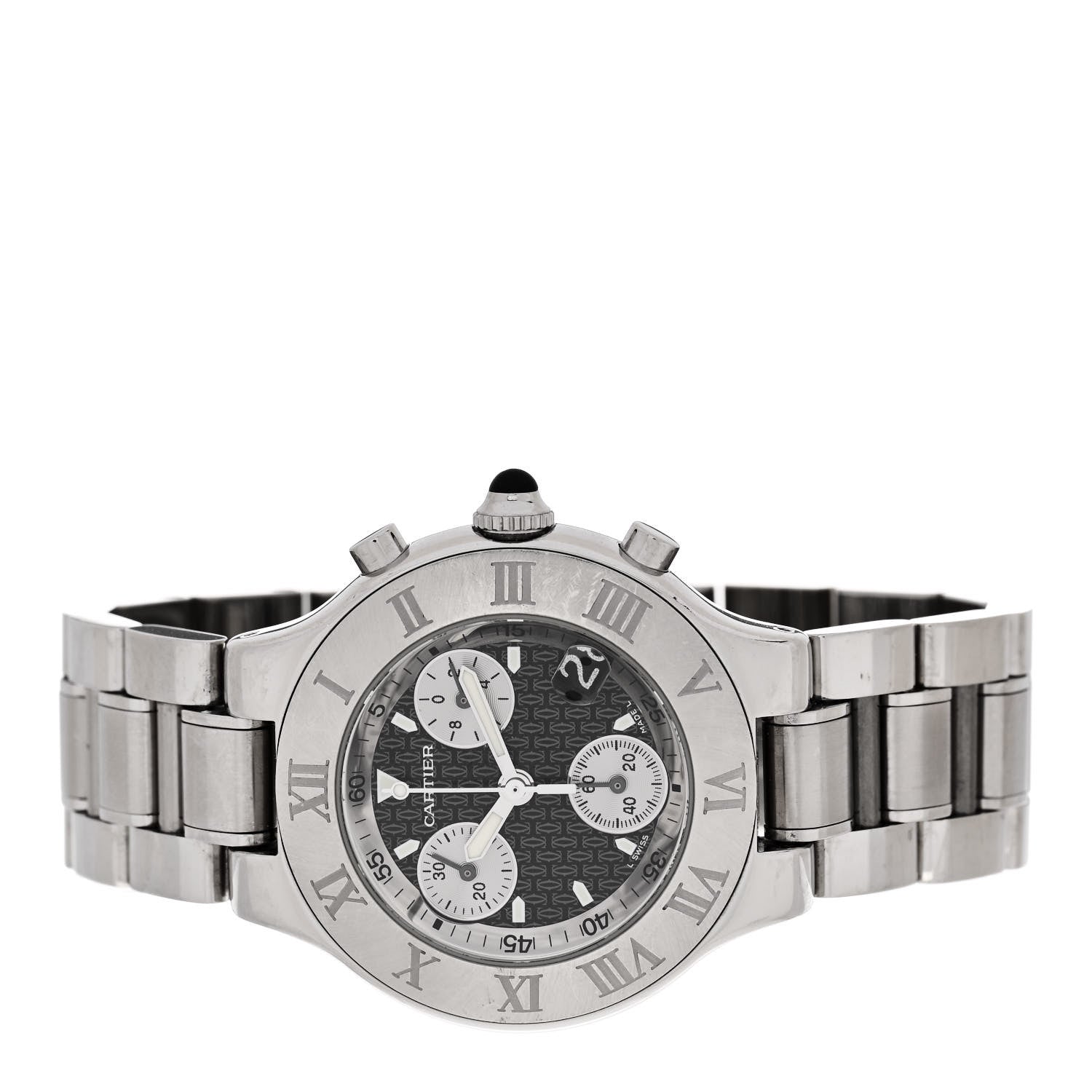 Cartier Stainless Steel 38mm Must de 21 Chronoscaph Quartz Watch Black 2 of 4